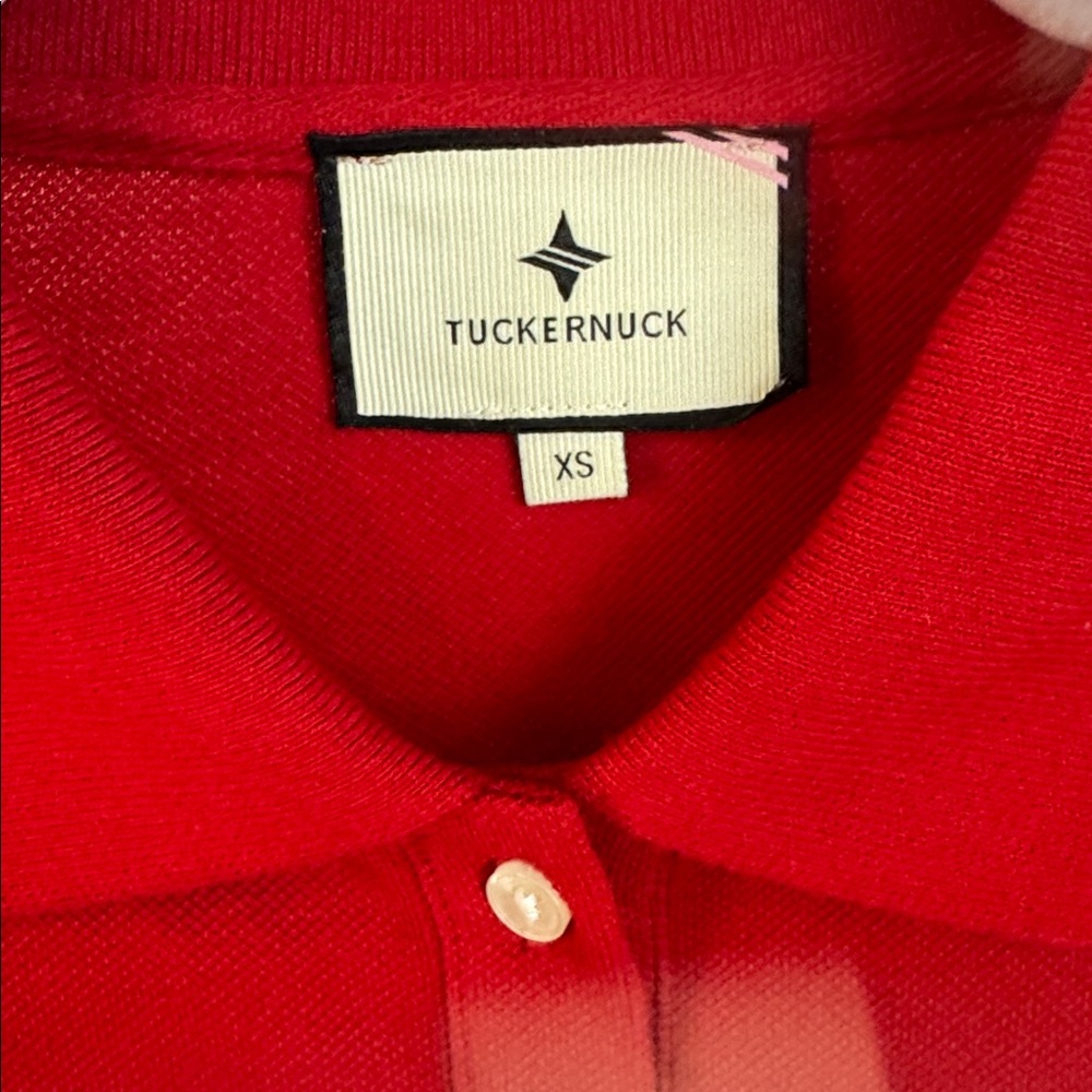 NEW With Tag Red Long Sleeve Cotton Polo Dress with Hem Detail - Picture 6 of 7